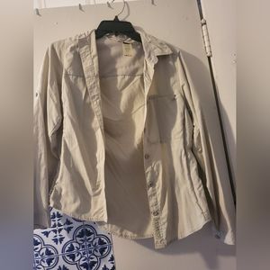 Cream/Gray Utility button down shirt